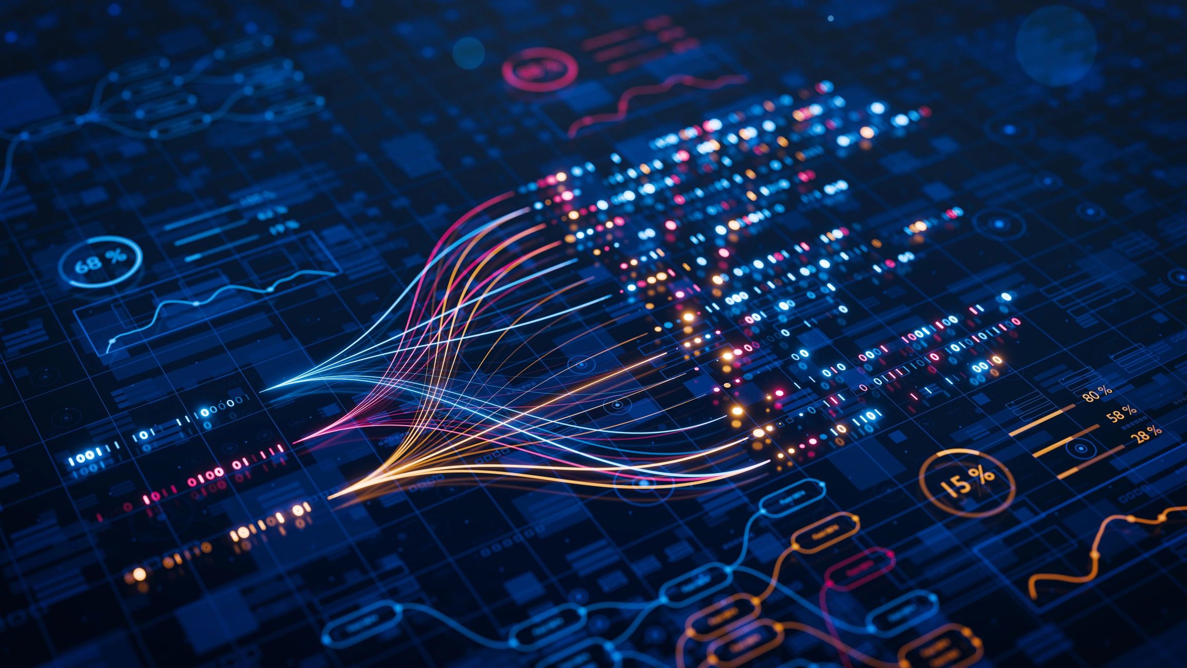 Abstract AI automation technology representing digital transformation