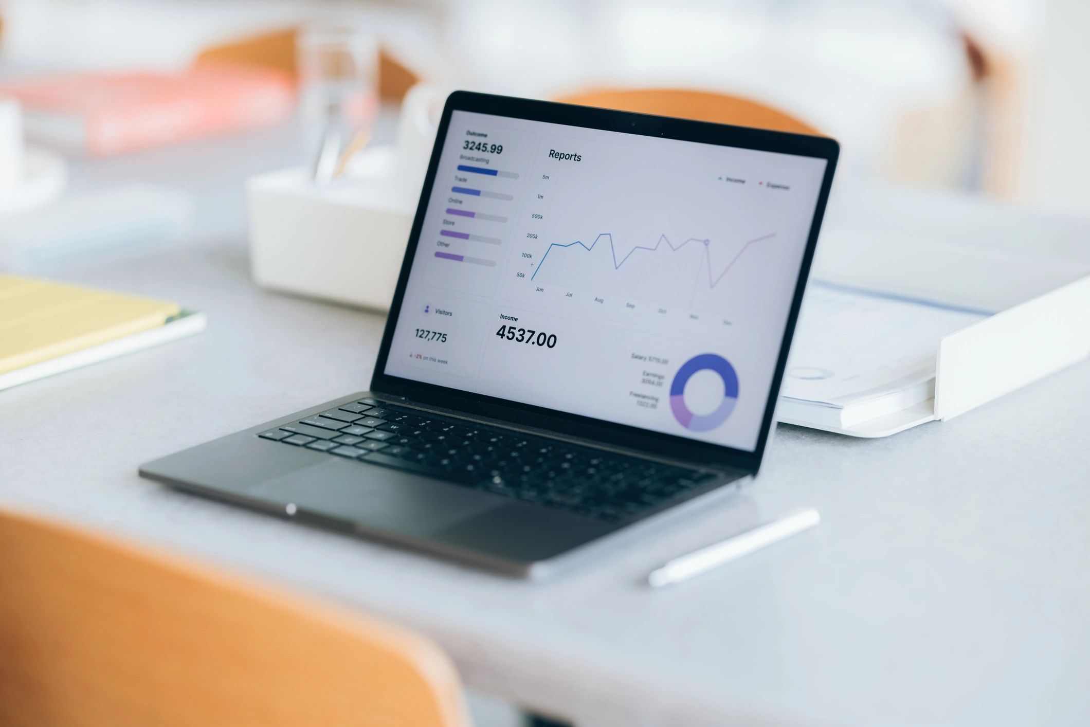 Analytics dashboard showing performance charts and reporting